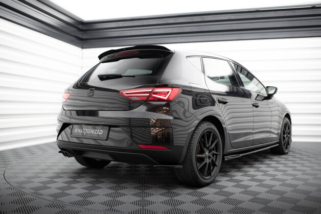Heck Ansatz Flaps Diffusor V.1 passend für Seat Leon Hatchback Mk3 Facelift schwarz Hochglanz