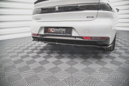 Mittlerer Cup Diffusor Heck Ansatz DTM Look passend für Peugeot 508 Diesel Mk2 schwarz Hochglanz