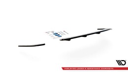 Mittlerer Cup Diffusor Heck Ansatz DTM Look passend für Peugeot 508 Diesel Mk2 schwarz Hochglanz