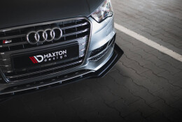 Street Pro Cup Spoilerlippe Front Ansatz passend für Audi S3 / A3 S-Line Limousine 8V SCHWARZ+ HOCHGLANZ FLAPS