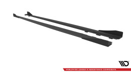 Street Pro Seitenschweller Ansatz Cup Leisten + Flaps für Audi S3 / A3 S-Line Limousine 8V schwarz Hochglanz