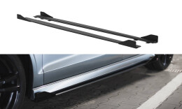 Street Pro Seitenschweller Ansatz Cup Leisten passend für Audi S3 / A3 S-Line Limousine 8V SCHWARZ+ HOCHGLANZ FLAPS