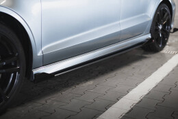 Street Pro Seitenschweller Ansatz Cup Leisten passend für Audi S3 / A3 S-Line Limousine 8V SCHWARZ+ HOCHGLANZ FLAPS