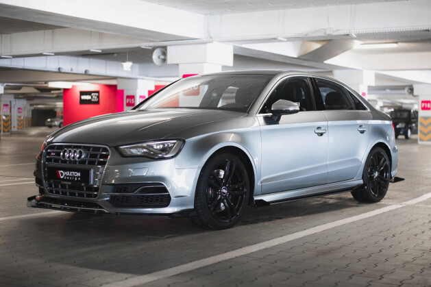 Street Pro Seitenschweller Ansatz Cup Leisten für Audi S3 / A3 S-Line Limousine 8V rot+ Hochglanz Flaps