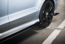 Street Pro Seitenschweller Ansatz Cup Leisten passend für Audi S3 / A3 S-Line Limousine 8V rot+ Hochglanz Flaps