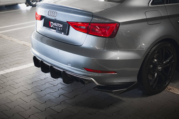 Street Pro Heckschürze Heck Ansatz Diffusor passend für Audi S3 Limousine 8V SCHWARZ
