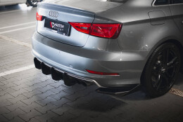 Street Pro Heckschürze Heck Ansatz Diffusor passend für Audi S3 Limousine 8V rot