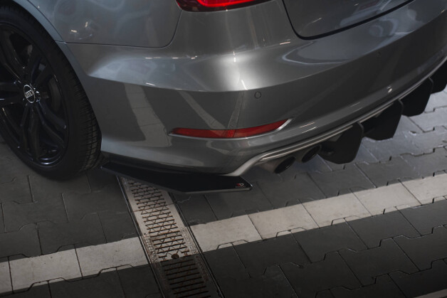 Street Pro Heck Ansatz Flaps Diffusor passend für Audi S3 Limousine 8V SCHWARZ
