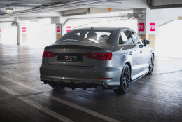 Street Pro Heck Ansatz Flaps Diffusor passend für Audi S3 Limousine 8V SCHWARZ