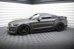 Street Pro Seitenschweller Ansatz Cup Leisten für Ford Mustang GT Mk6 schwarz