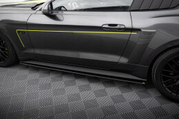 Street Pro Seitenschweller Ansatz Cup Leisten für Ford Mustang GT Mk6 schwarz