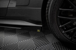 Street Pro Seitenschweller Ansatz Cup Leisten für Ford Mustang GT Mk6 schwarz+ Hochglanz Flaps