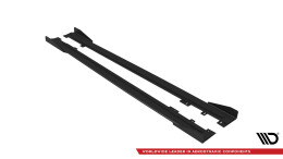 Street Pro Seitenschweller Ansatz Cup Leisten passend für Ford Mustang GT Mk6 SCHWARZ+ HOCHGLANZ FLAPS