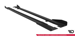Street Pro Seitenschweller Ansatz Cup Leisten passend für Ford Mustang GT Mk6 SCHWARZ+ HOCHGLANZ FLAPS
