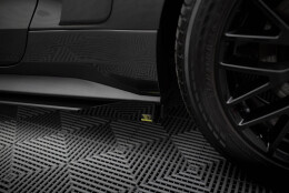 Street Pro Seitenschweller Leisten + Flaps passend für Ford Mustang GT Mk6 schwarz Hochglanz