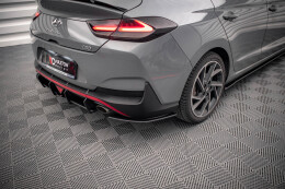 Street Pro Heckschürze Heck Ansatz Diffusor für Hyundai I30 Fastback N-Line Mk3 Facelift schwarz