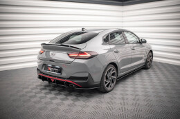 Street Pro Heckschürze Heck Ansatz Diffusor für Hyundai I30 Fastback N-Line Mk3 Facelift schwarz