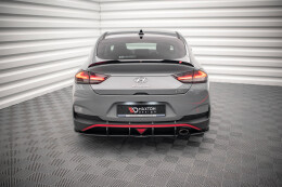 Street Pro Heckschürze Heck Ansatz Diffusor für Hyundai I30 Fastback N-Line Mk3 Facelift rot