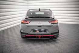 Street Pro Heckschürze Heck Ansatz Diffusor passend für Hyundai I30 Fastback N-Line Mk3 Facelift rot