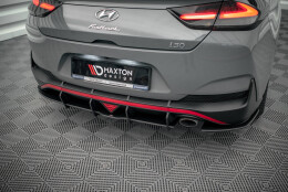 Street Pro Heckschürze Heck Ansatz Diffusor passend für Hyundai I30 Fastback N-Line Mk3 Facelift rot
