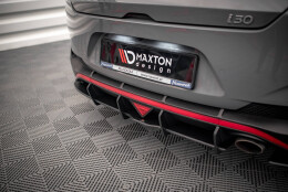 Street Pro Heckschürze Heck Ansatz Diffusor passend für Hyundai I30 Fastback N-Line Mk3 Facelift rot