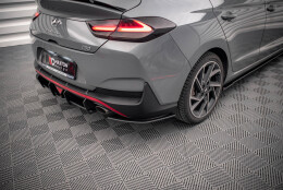 Street Pro Heckschürze Heck Ansatz Diffusor passend für Hyundai I30 Fastback N-Line Mk3 Facelift rot