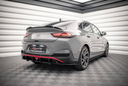 Street Pro Heckschürze Heck Ansatz Diffusor passend für Hyundai I30 Fastback N-Line Mk3 Facelift rot