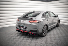 Street Pro Heckschürze Heck Ansatz Diffusor passend für Hyundai I30 Fastback N-Line Mk3 FL rot
