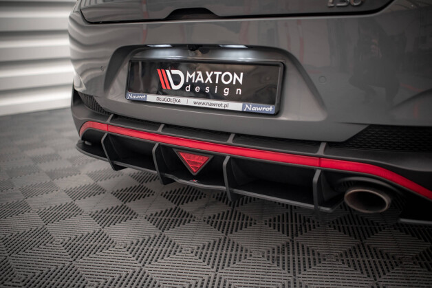 Street Pro Heckschürze Heck Ansatz Diffusor passend für Hyundai I30 Fastback N-Line Mk3 Facelift SCHWARZ+ HOCHGLANZ FLAPS