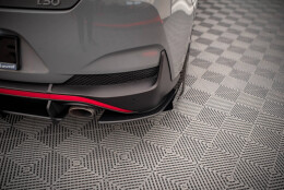 Street Pro Heck Ansatz Flaps Diffusor + Flaps für Hyundai I30 Fastback N-Line Mk3 Facelift schwarz Hochglanz