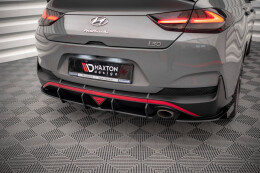 Street Pro Heckschürze Heck Ansatz Diffusor für Hyundai I30 Fastback N-Line Mk3 Facelift schwarz+ Hochglanz Flaps