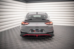 Street Pro Heckschürze Heck Ansatz Diffusor für Hyundai I30 Fastback N-Line Mk3 Facelift schwarz+ Hochglanz Flaps