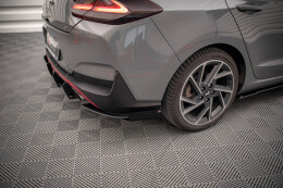 Street Pro Heckschürze Heck Ansatz Diffusor für Hyundai I30 Fastback N-Line Mk3 Facelift rot+ Hochglanz Flaps