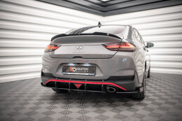 Street Pro Heckschürze Heck Ansatz Diffusor für Hyundai I30 Fastback N-Line Mk3 Facelift rot+ Hochglanz Flaps