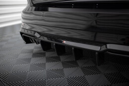 Heck Ansatz Diffusor passend für Audi A3 S-Line Sportback 8V Facelift (Doppelauspuff li.) schwarz Hochglanz