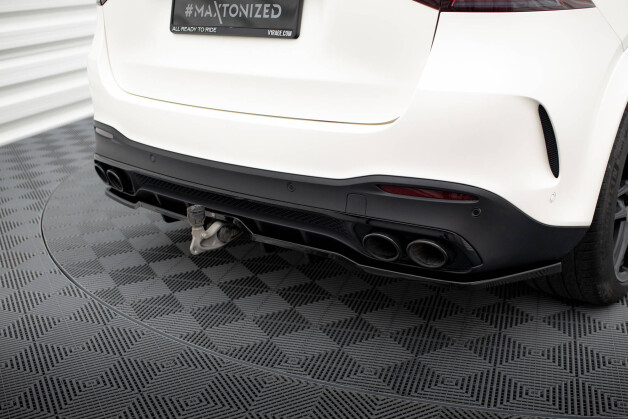 Mittlerer Cup Diffusor Heck Ansatz DTM Look passend für Mercedes-AMG GLE 53 / 63 W167 / W167 Facelift schwarz Hochglanz