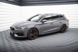 Street+ Seitenschweller Leisten V.1 passend für CUPRA Leon ST / Hatchback Aero Mk1 FL schwarz Hochglanz