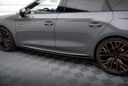 Street+ Seitenschweller Leisten V.1 passend für CUPRA Leon ST / Hatchback Aero Mk1 FL schwarz Hochglanz