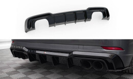 Heck Ansatz Diffusor passend für Audi S3 Sportback 8V Facelift schwarz Hochglanz