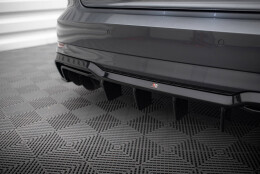 Heck Ansatz Diffusor passend für Audi S3 Sportback 8V Facelift schwarz Hochglanz
