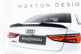 Heck Spoiler Aufsatz Abrisskante 3D passend für Audi RS3 Limousine 8V / 8V Facelift schwarz Hochglanz