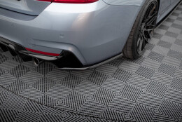 Heck Ansatz Flaps Diffusor V.4 passend für BMW 4er Coupe M-Paket F32 schwarz Hochglanz