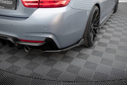 Heck Ansatz Flaps Diffusor V.5 für BMW 4er Coupe M-Paket F32  schwarz Hochglanz