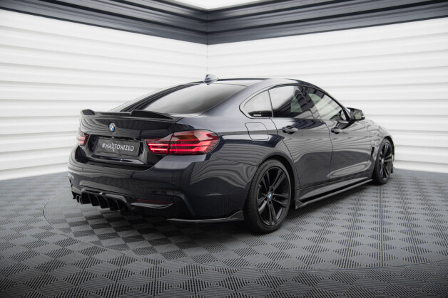 Heck Ansatz Flaps Diffusor V.1 passend für BMW 4er Gran Coupe M-Paket F36 schwarz Hochglanz
