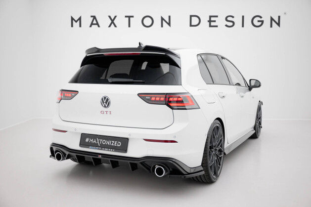 Heck Ansatz Flaps Diffusor V.3 passend für VW Golf GTI Mk8 schwarz Hochglanz