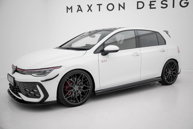 Seitenschweller Ansatz Cup Leisten passend für VW Golf GTI / GTE / GTI Clubsport / GTD / R-Line Mk8 schwarz Hochglanz