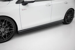 Seitenschweller Ansatz Cup Leisten passend für VW Golf GTI / GTE / GTI Clubsport / GTD / R-Line Mk8 schwarz Hochglanz
