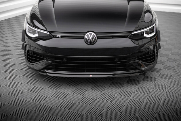 Cup Spoilerlippe Front Ansatz V.7 für VW Golf R Mk8 schwarz Hochglanz