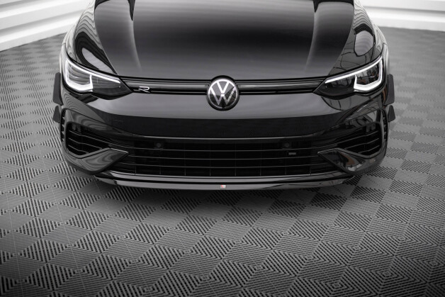 Cup Spoilerlippe Front Ansatz V.7 passend für VW Golf R Mk8 schwarz Hochglanz