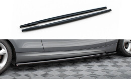 Seitenschweller Ansatz Cup Leisten für BMW 1er M-Paket E82 schwarz Hochglanz